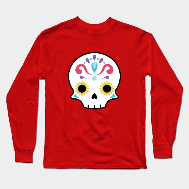 Sugar skull flower Long Sleeve T-Shirt by Laura_Nagel